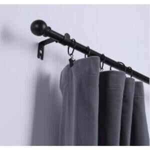 Adjustable Black Curtain Rod with Hardware Included - 30 to 84-92 inch, 5/8"
